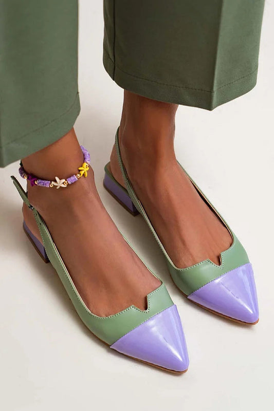 VITTORIA | Elegante ballerina met punt en tweekleurige details