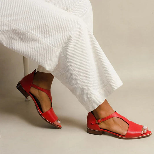 ALBINA | Elegante open low sandal met bandje voor een verfijnde uitstraling