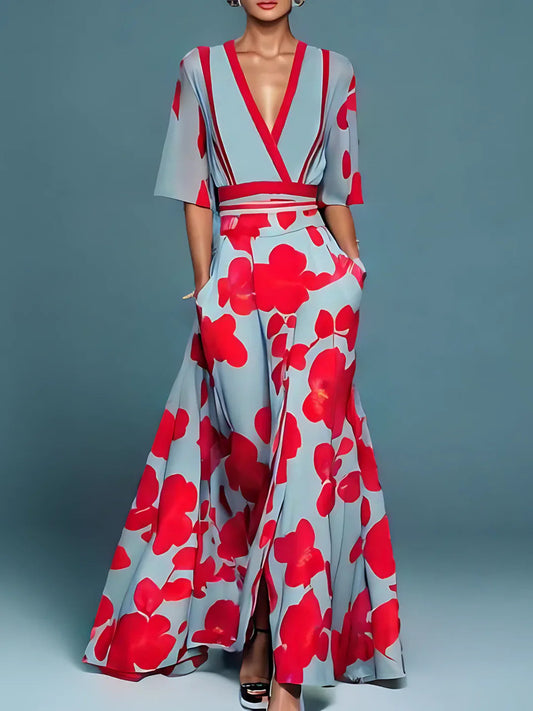 Agnes | Elegante Wikkeljurk met Bloemenprint