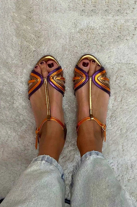 NERINA | Elegante lage multiband sandalen