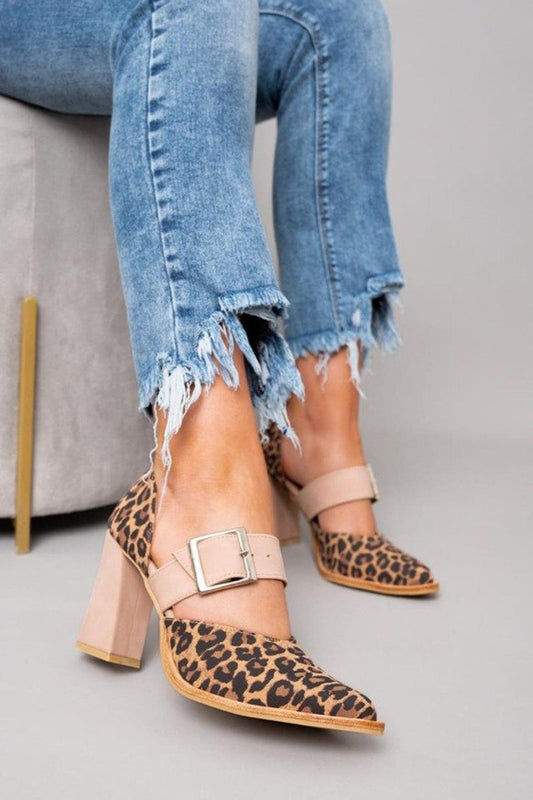 Avano™ | Elegante suède leopardenprint sandalen met stabiele hak en optimaal comfort