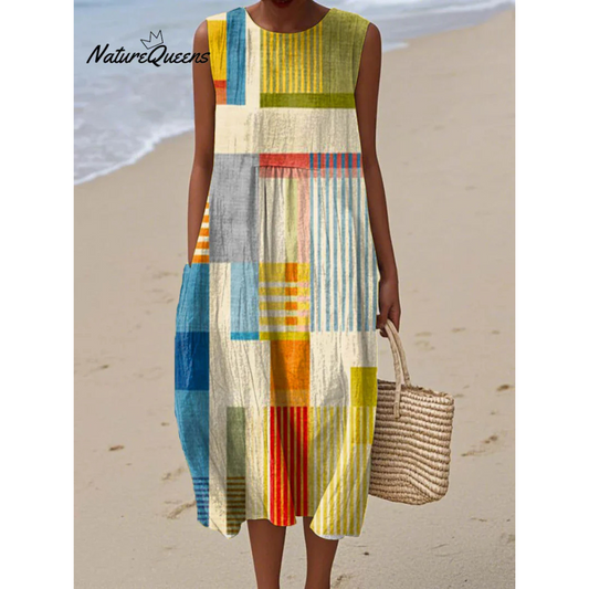Poppy | Moderne patchwork jurk